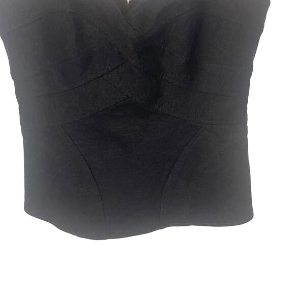 Nanette Lepore Y2k Women's Size 8 Dark Grey Corset Gothic Top - Picture 3 of 11